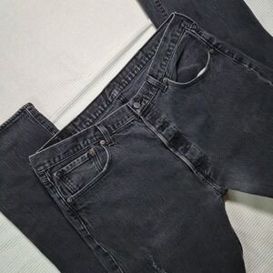 Levi Strauss 501 38x34 Distressed Mens Jeans Black/gray Wash